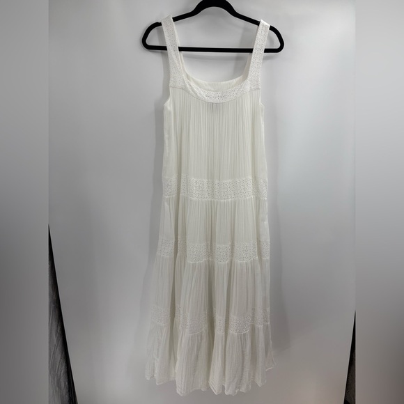 bcbgmaxazria White Boho Bohemian Fairy Tiered White Sundress Maxi Dress Size Xs - Picture 6 of 16